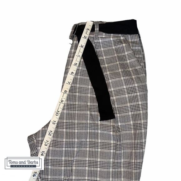 Topshop Petite Plaid Trousers w Belted Waist - Picture 7 of 8